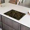 Zwart - Marmer - Goud Inductie beschermer vinyl 3mm klein 276 -sfeer8