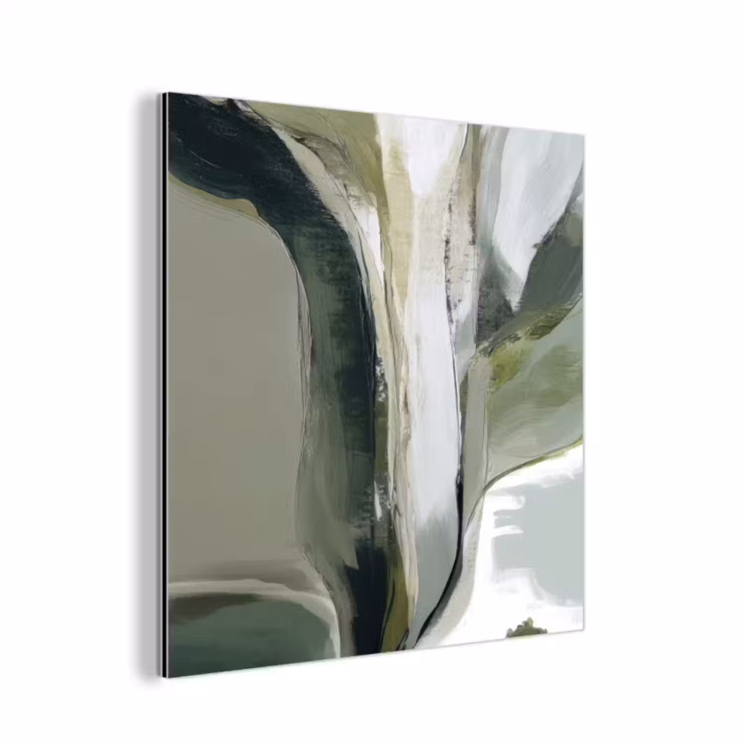 Aluminium schilderij - Natuur - Abstract - Groen - Penseelstreken