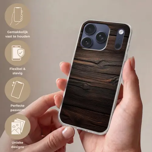 Hout - Grillige nerven Telefoonhoesje iPhone 17 Pro klein -sfeer3_NL