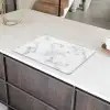 Zilveren Scherven in Wintermarmer Inductie beschermer vinyl 3mm klein -sfeer8