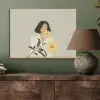 Vrouw - Bloem - Geel - Minimalistisch PET vilt klein -sfeer2