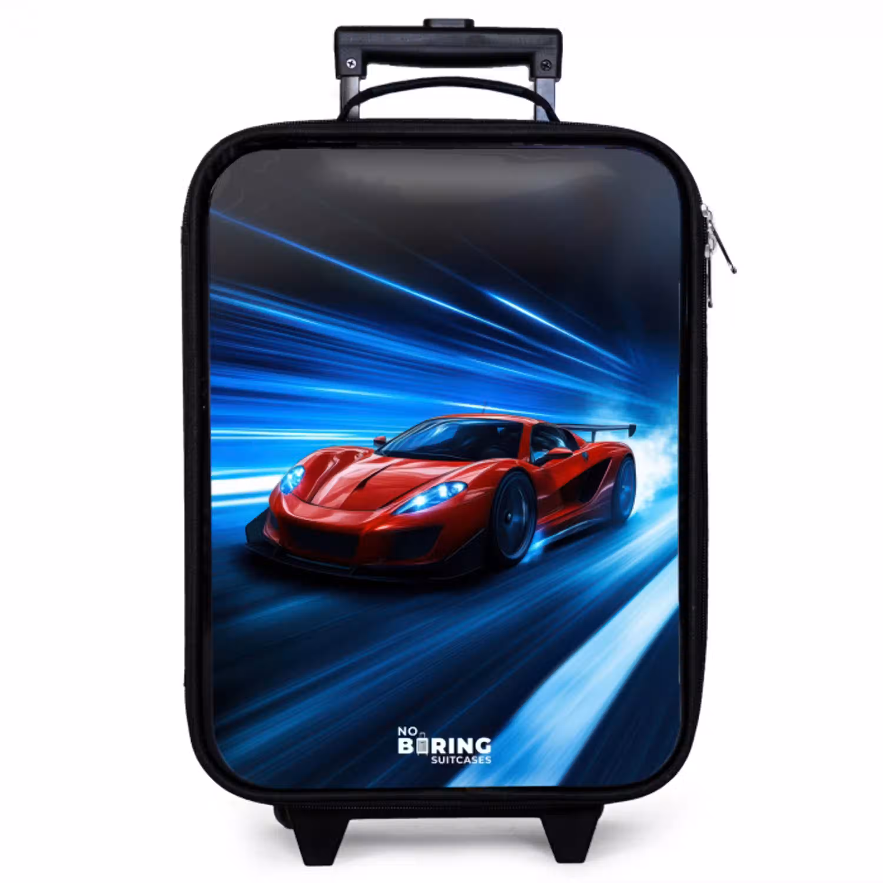 Rode racewagen in digitale snelheidswereld Kinderkoffer - Zwart klein -zzz_website3d