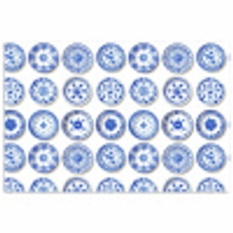 Borden - Bloemen - Patroon - Blauw poster papier klein 62 -3d