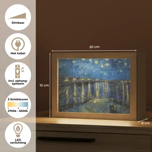 Van Gogh - Brug - Oude meesters Light Box met kabel (Tafellamp) klein -USP_NL