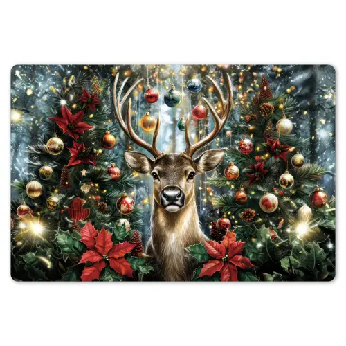 Kerstfeest - Dennenbos - Rood Placemat vinyl groot -zzsfeer1_Kitchenyeah-website