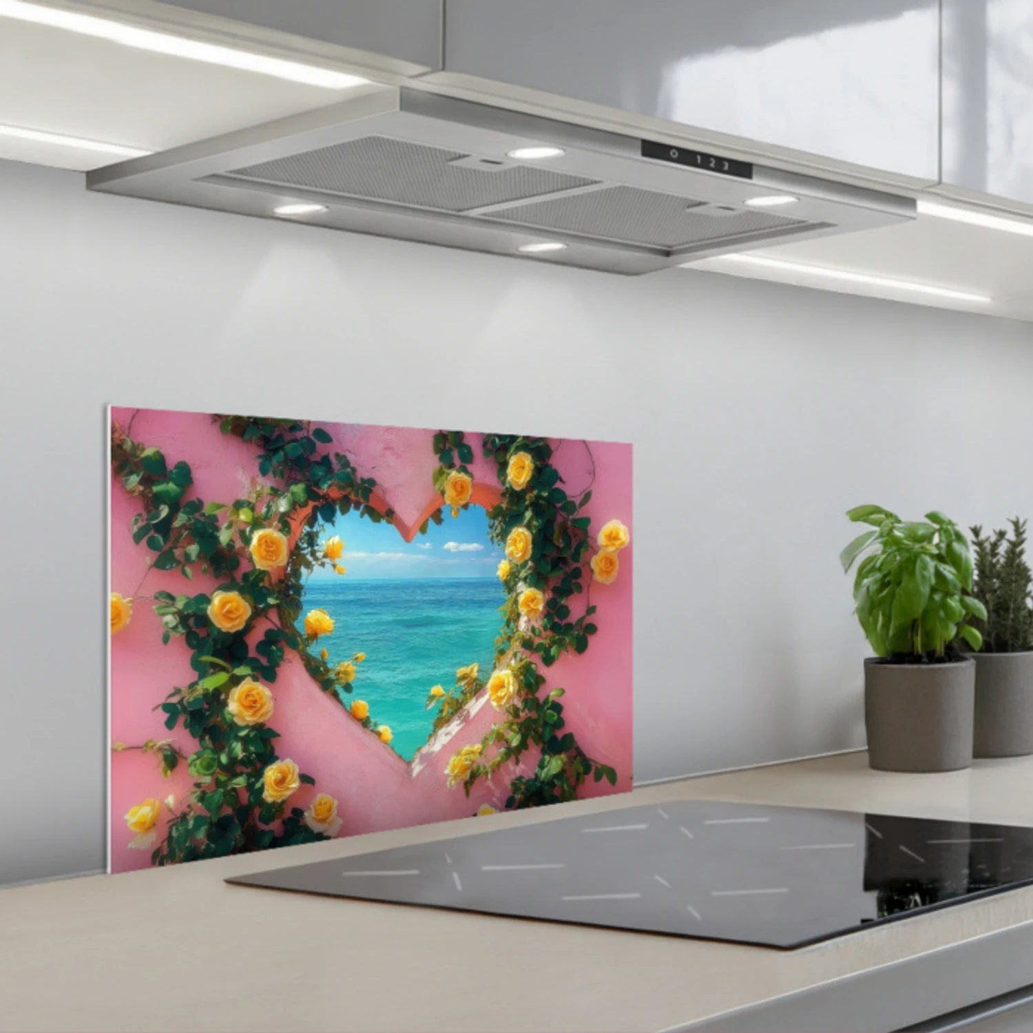 Hart - Zee - Muur keuken achterwand spatscherm klein -3d_schuin