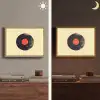 Illustratie - Vinylplaat - Beige - Vintage Light Box met batterij (Wandlamp) middel -sfeer3