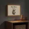 Neushoorn - Witte bloemen - Lief Light Box met batterij (Wandlamp kind) middel -sfeer5_kind