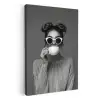 Vrouw - Koffie - Zwart - Wit KitchenYeah - Keuken - Canvas klein -3d