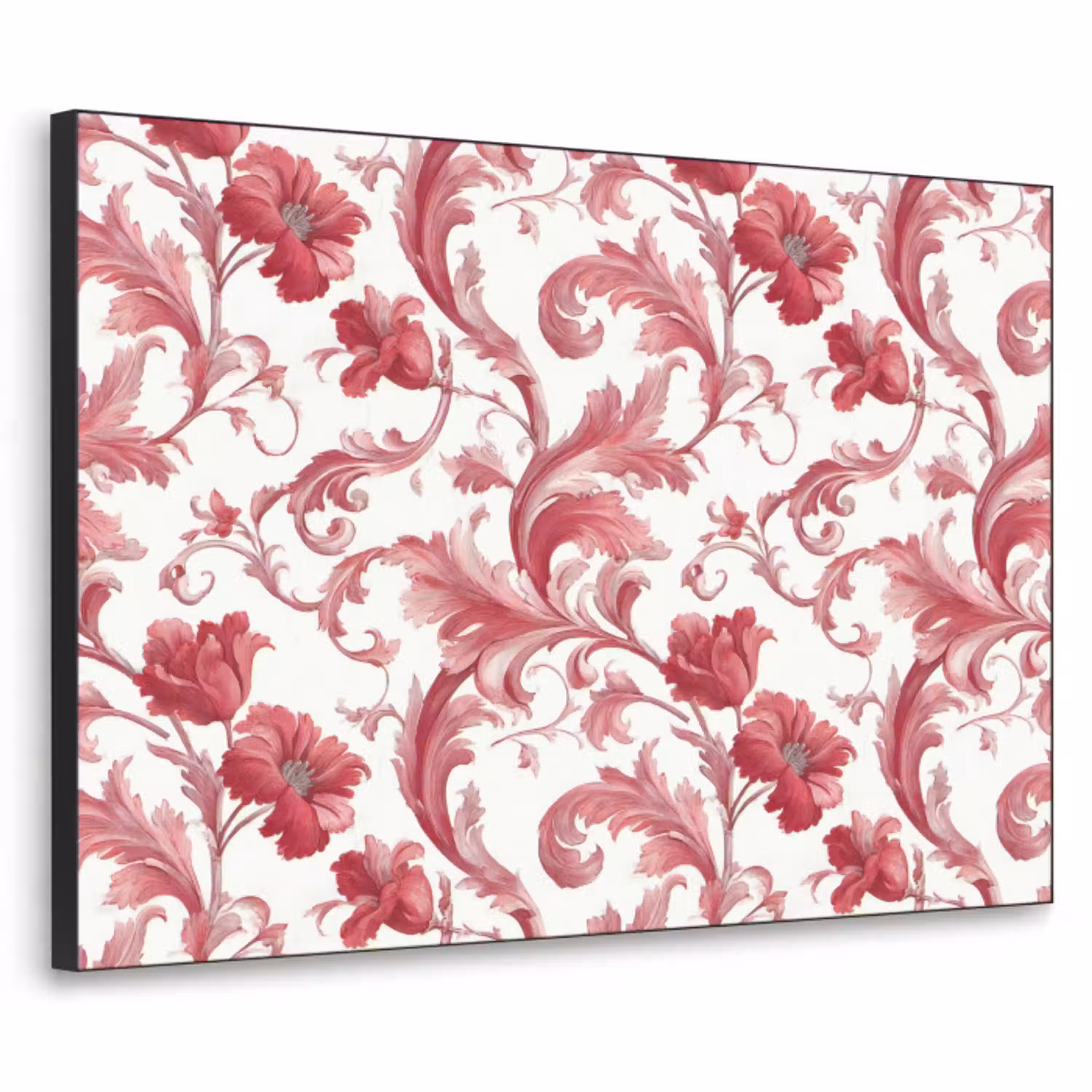Barok - Patroon - Rood Textielframe zwart klein 947 -3d