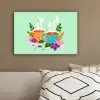 Thee - Illustratie - Kopjes - Bloemen canvas 2cm klein -sfeer3