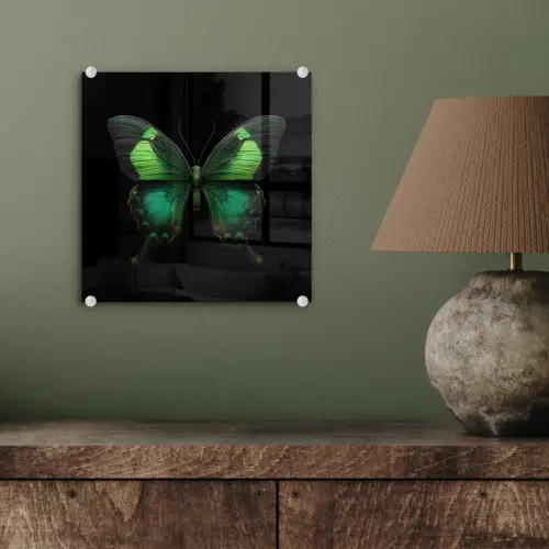Vlinder - Groen - Opvallend plexiglas 5mm klein -sfeer3