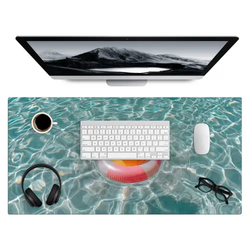 Badeend - Zwemband - Geel Muismat XXL klein -3d