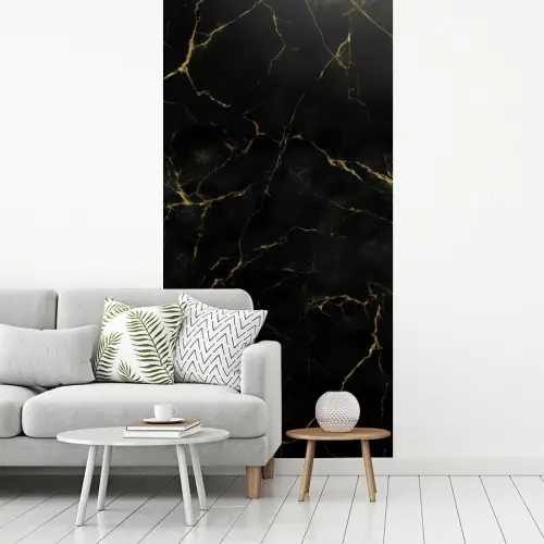 Zwart marmer - Gouden aders - Klassiek fotobehang vinyl groot -woonkamer