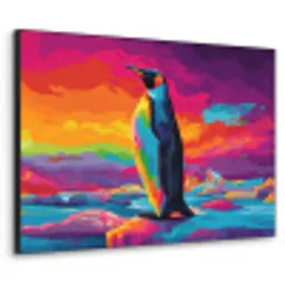 Ijsschots - Pinguïn - Abstract - Lucht Textielframe - compleet frame klein -3d