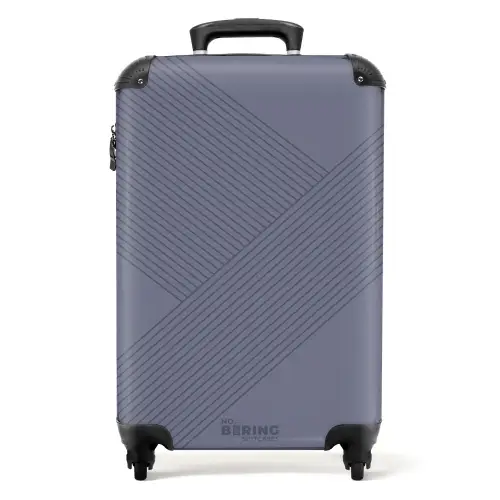Minimal - Kruisende lijnen op grijsblauw NBS - Handbagage koffer - Unisex middel -productfoto_recht