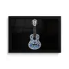 Ukelele - Delfts - Blauw - Muziek fotolijst zwart zonder passe partout klein -3d