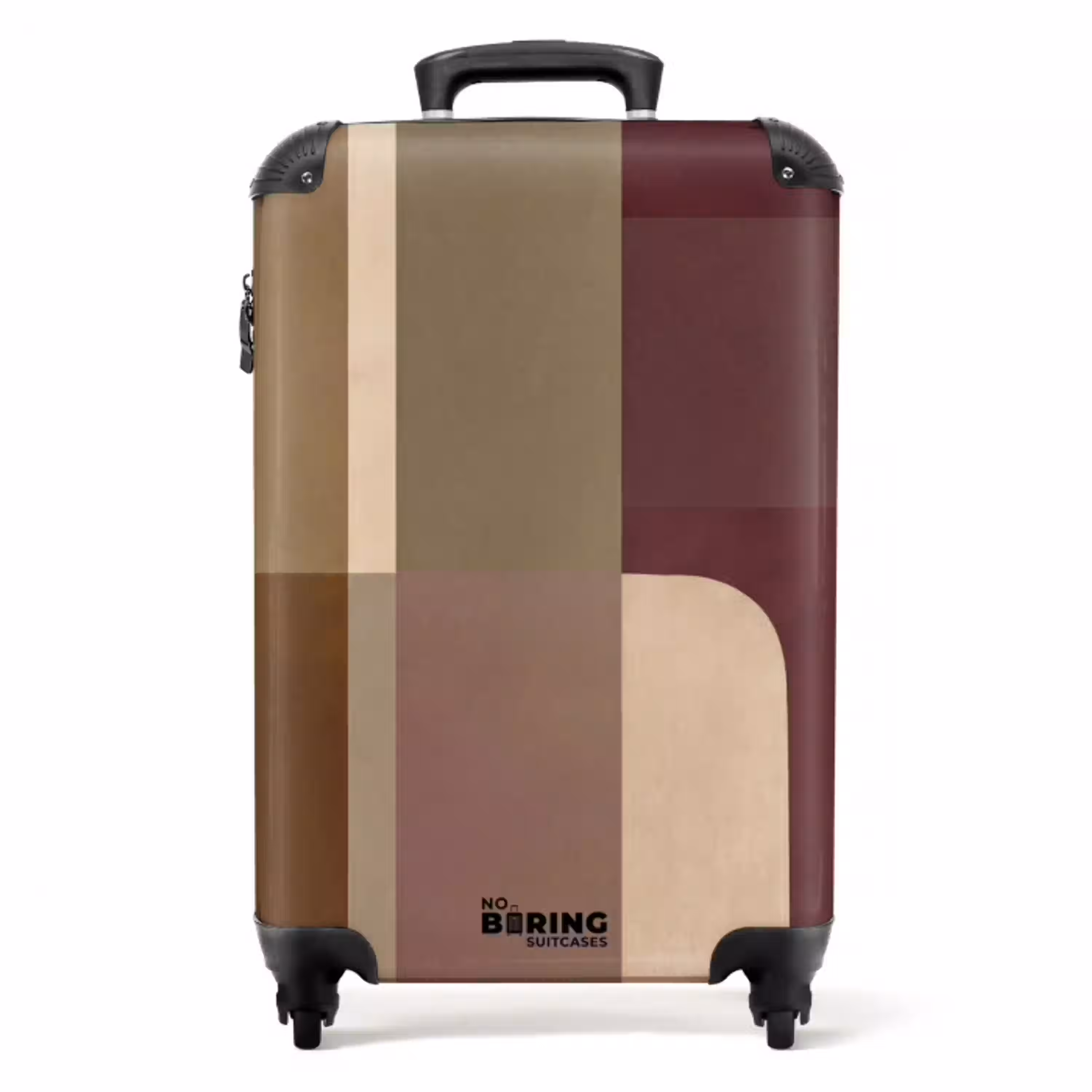 Vlakken - Abstract - Bordeaux - Lijnen NBS - Handbagage koffer - Volwassenen Unisex middel -productfoto_recht