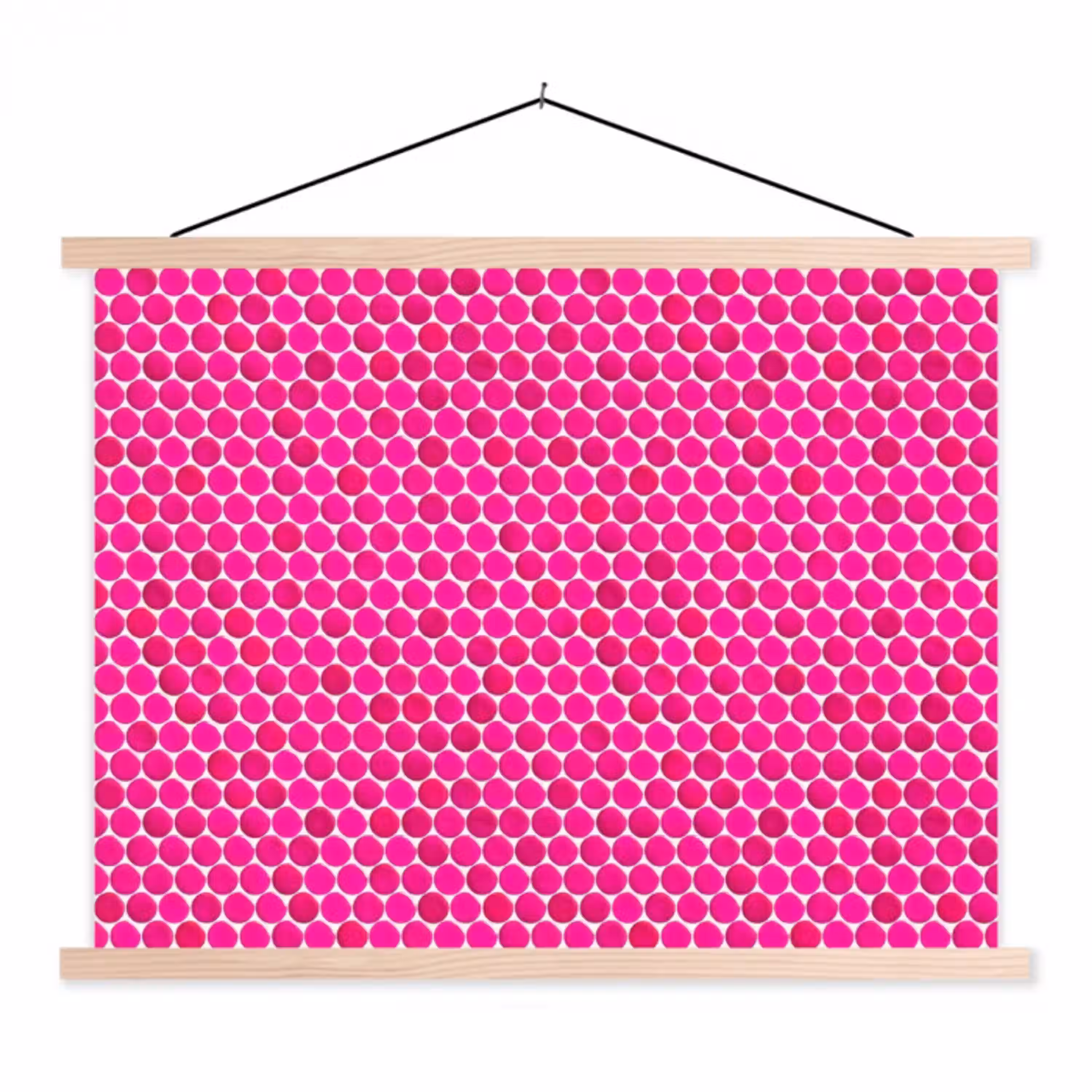 Penny - Mozaïek - Felroze textielposter latten blank klein 122 -3d