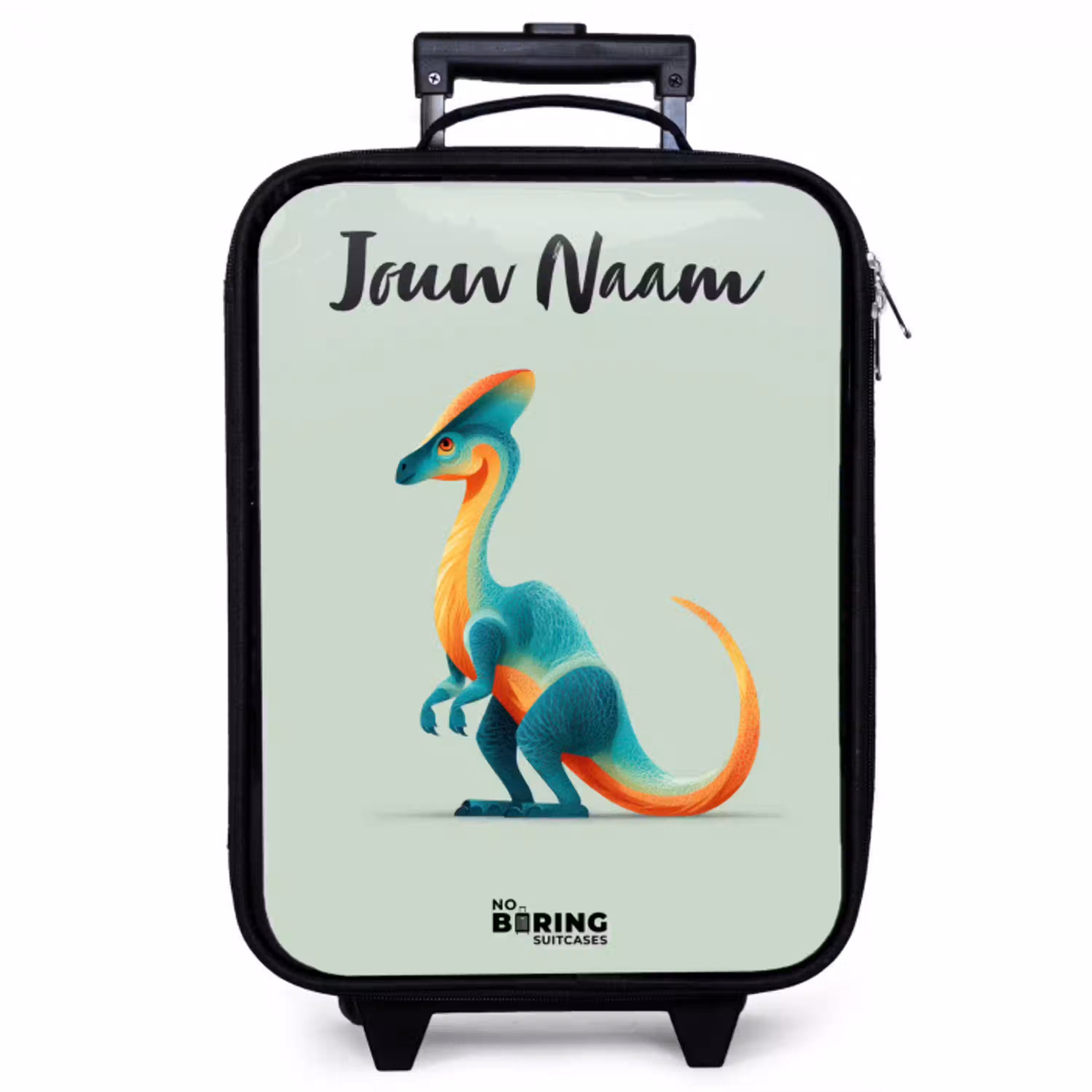 Dino - Blauw - Dier Kinderkoffer - Zwart klein -zzz_website3d