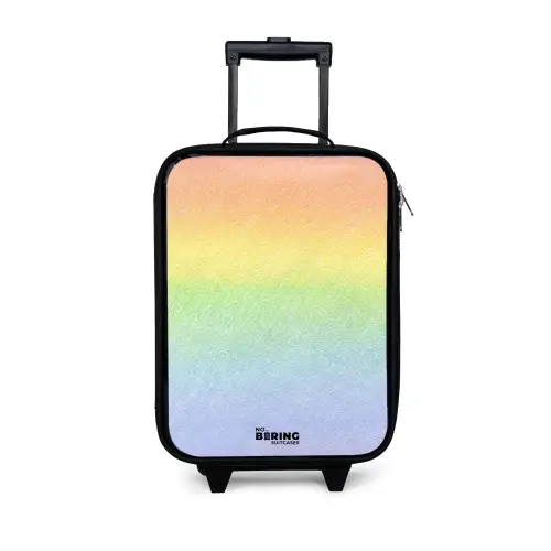 Pastel regenboog van krijt Kinderkoffer - Zwart klein -3d