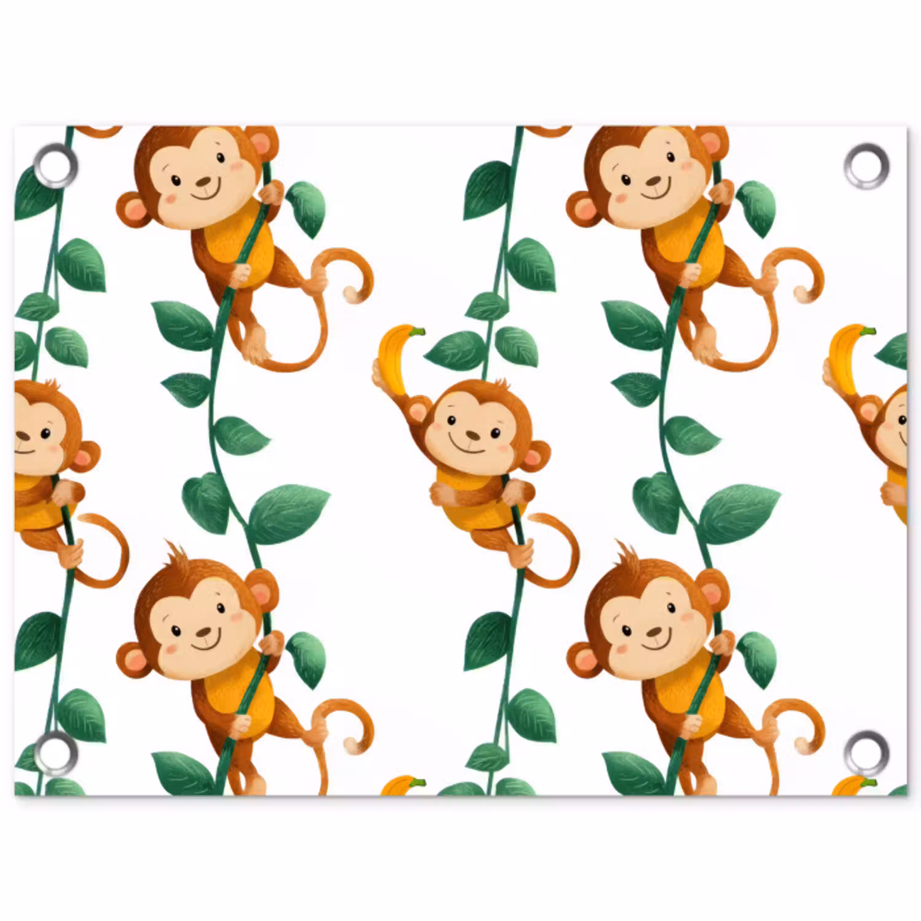 Apen - Lianen - Kleurrijk tuinposter los doek klein 239 -3d