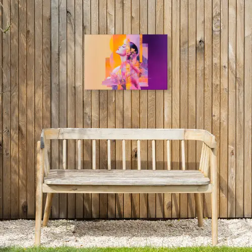 Abstract - Portret - Vrouw - Kleurrijk Tuinposter op houten frame 2 cm dik klein -sfeer4