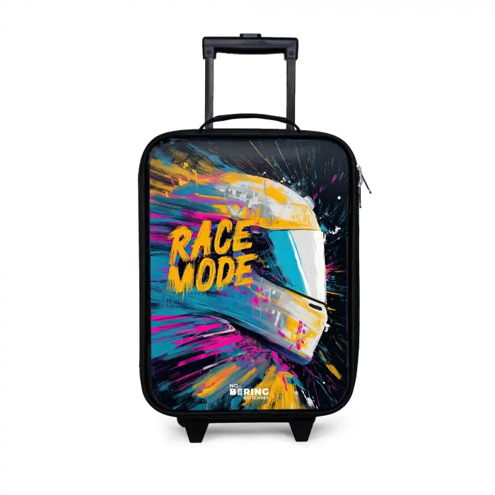 Racehelm - Verfspatten - Penseelstreken - Race mode Kinderkoffer - Zwart klein -3d