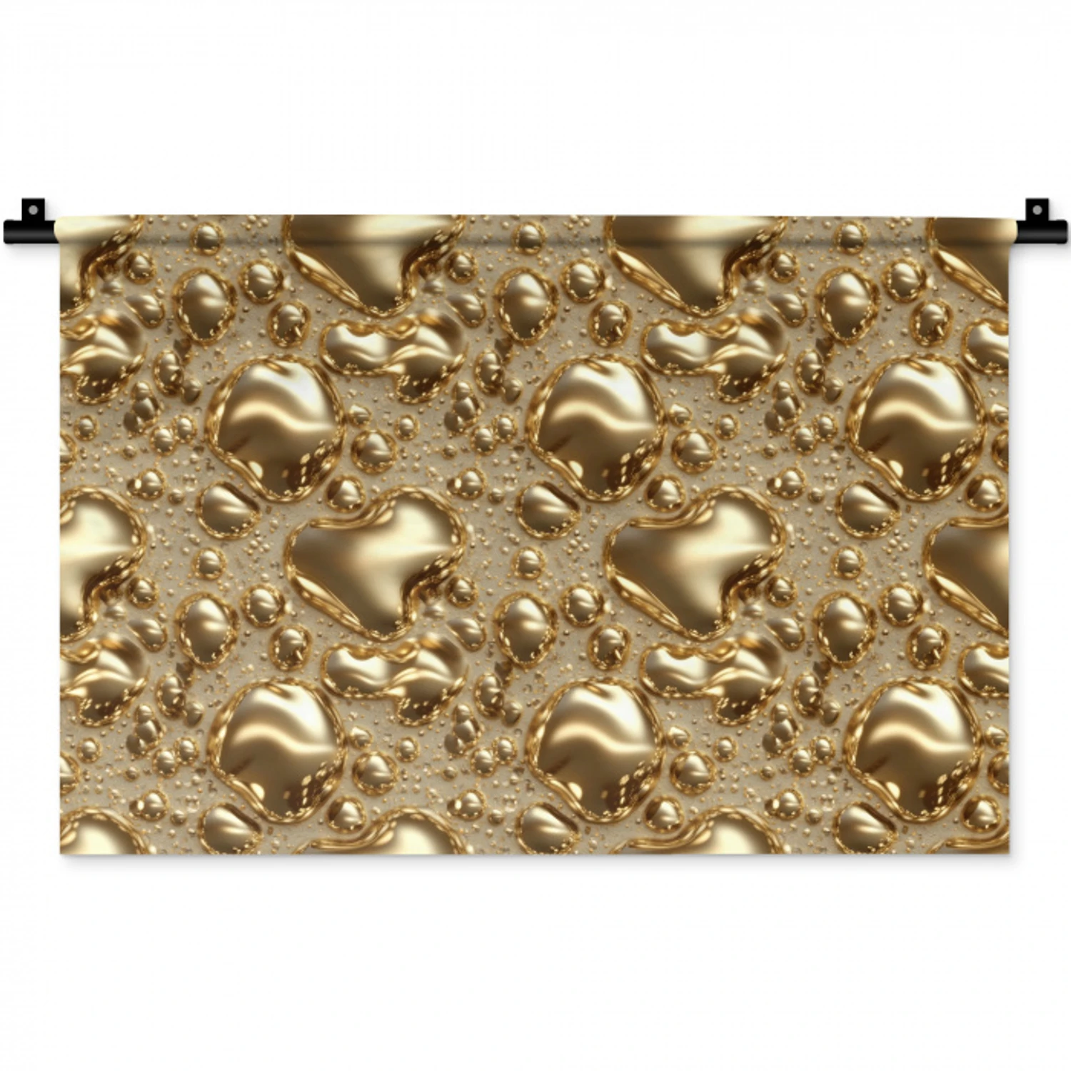 Druppels - Organisch - Goud Wandkleed katoen klein 269 -zz3d
