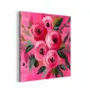 Bloemen - Verf - Roze aluminium wit klein -3d
