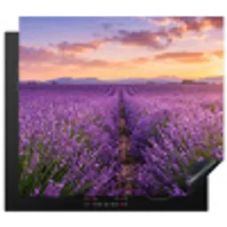 Lavendel - Veld - Natuur - Paars Inductie beschermer vinyl 3mm middel -3d