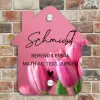 Roze tulpen - Sierlijk Naambord Huisje klein -sfeer6