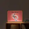 Voetbal - Jongen - Rood - Lichtcirkel Light Box met batterij (Wandlamp kind) middel -sfeer1_kind