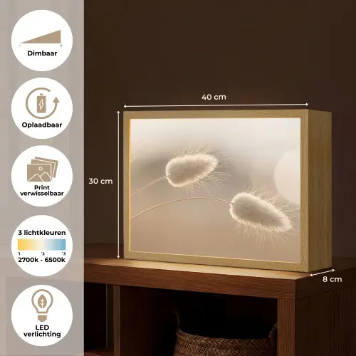 Hazestaartgras - Graanharen - Zonlicht Light Box met batterij (Wandlamp) middel -USP_websiteoverzichtNL