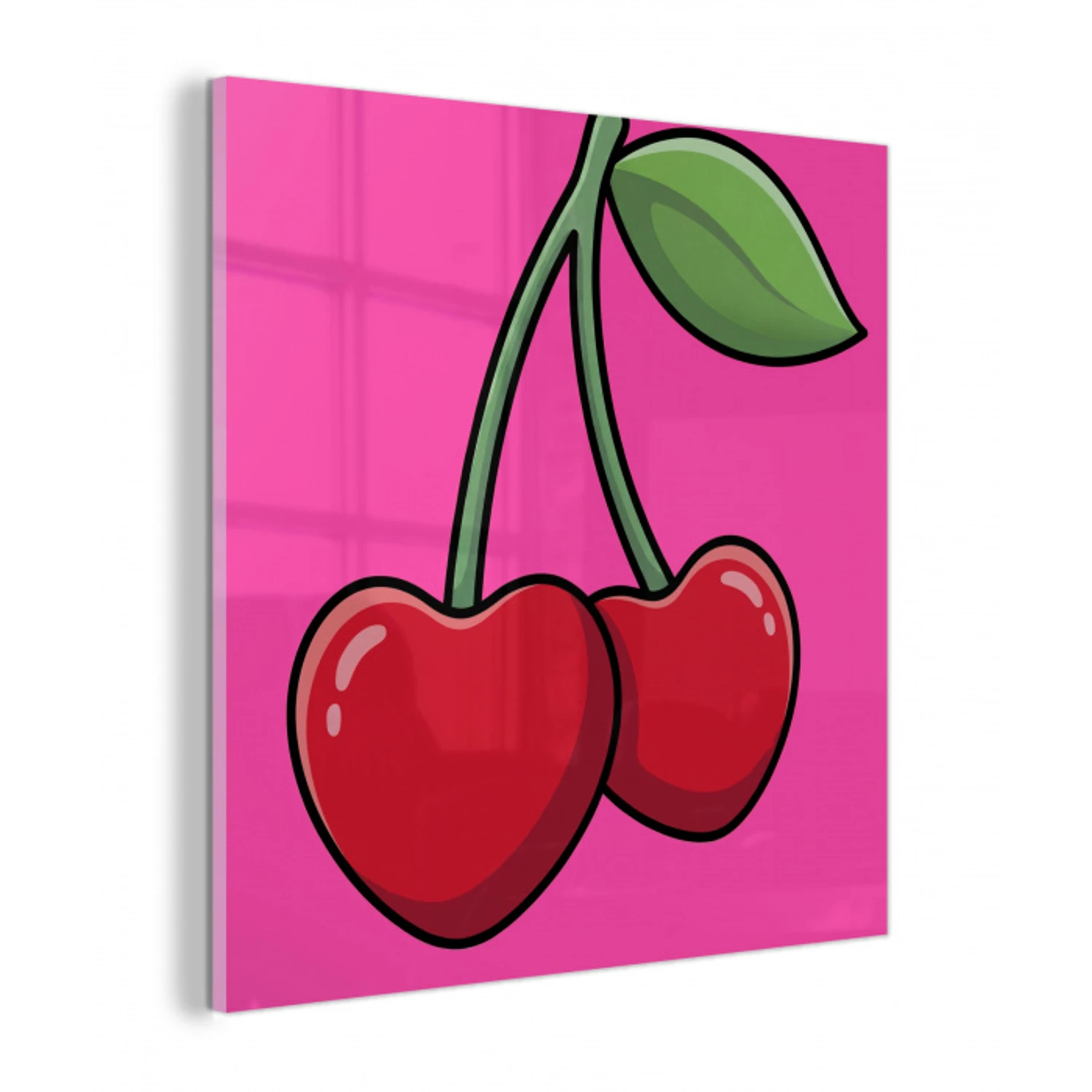 Kers - Roze - Fruit plexiglas 5mm klein -z3d