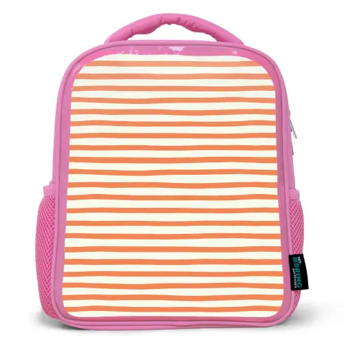 Zee - Dieren - Rood - Strepen Kinderrugzak - Roze middel 863 -3d