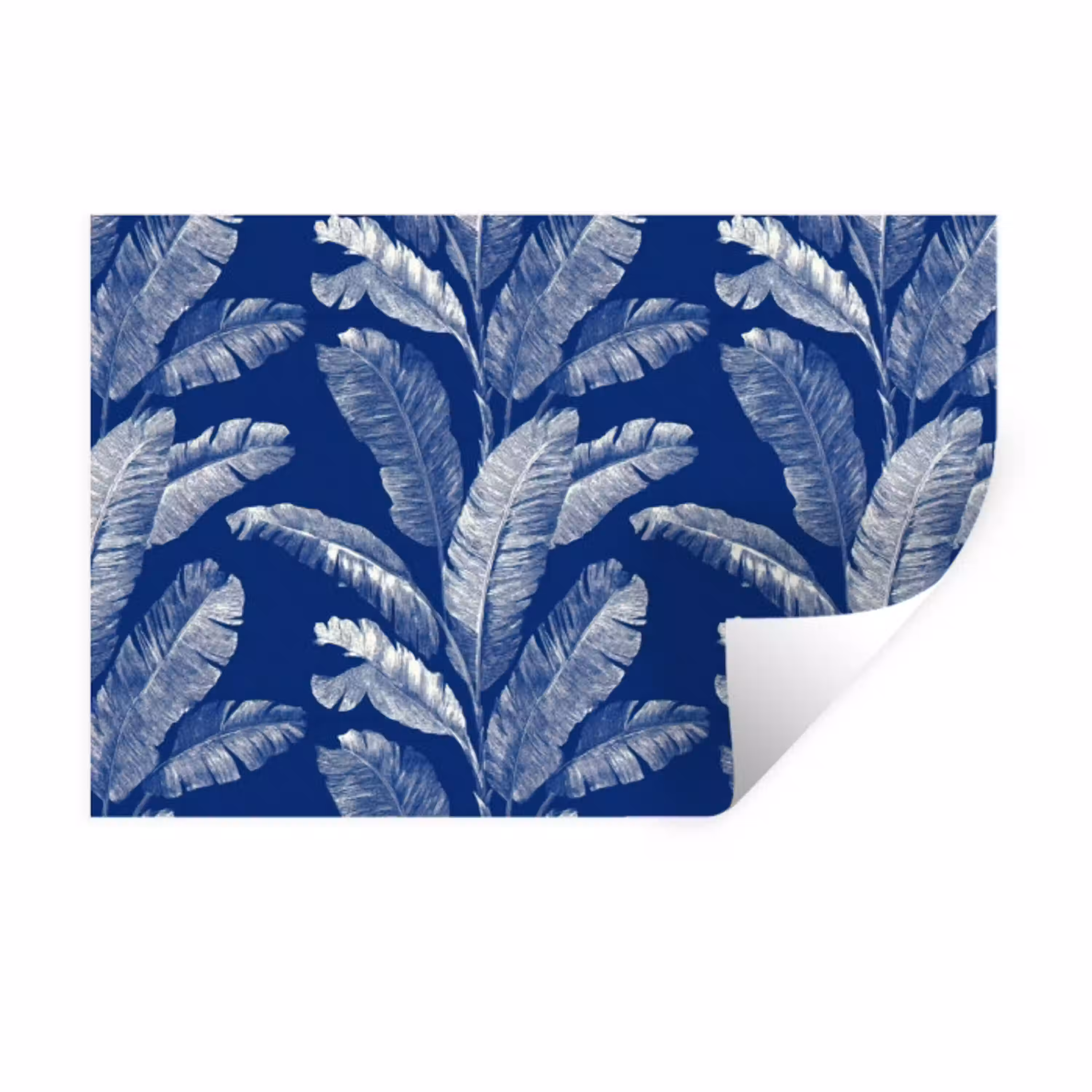 Blad - Palm - Blauw Muursticker klein 286 -3d