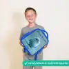 Blauw pluizig monster met hoorns Kinderrugzak - Blauw middel -sfeer1_NL