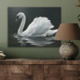 Zwaan - Water - Natuur - Realistisch - Wit PET vilt klein -sfeer2