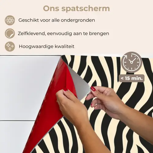 Zebra - Print - Klassiek - Zwart keuken achterwand spatscherm klein 900 -spatscherm_NL