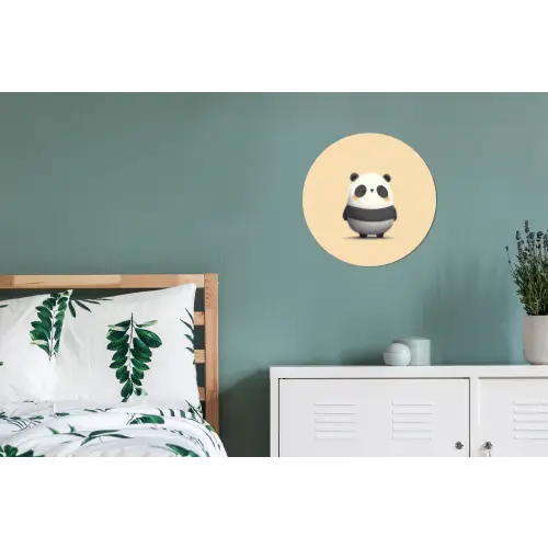 Panda - Beige - Minimalistisch Wandcirkel aluminium klein -slaapkamer