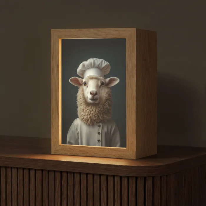 Schaap - Wol - Kok Light Box met kabel (Tafellamp) klein -z3d_website