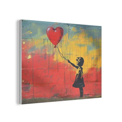 Banksy - Kunst - Graffiti - Meisje - Street art PET vilt klein -3d