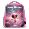 Roze Alien in Sterrennevel Kinderrugzak - Roze middel -3d