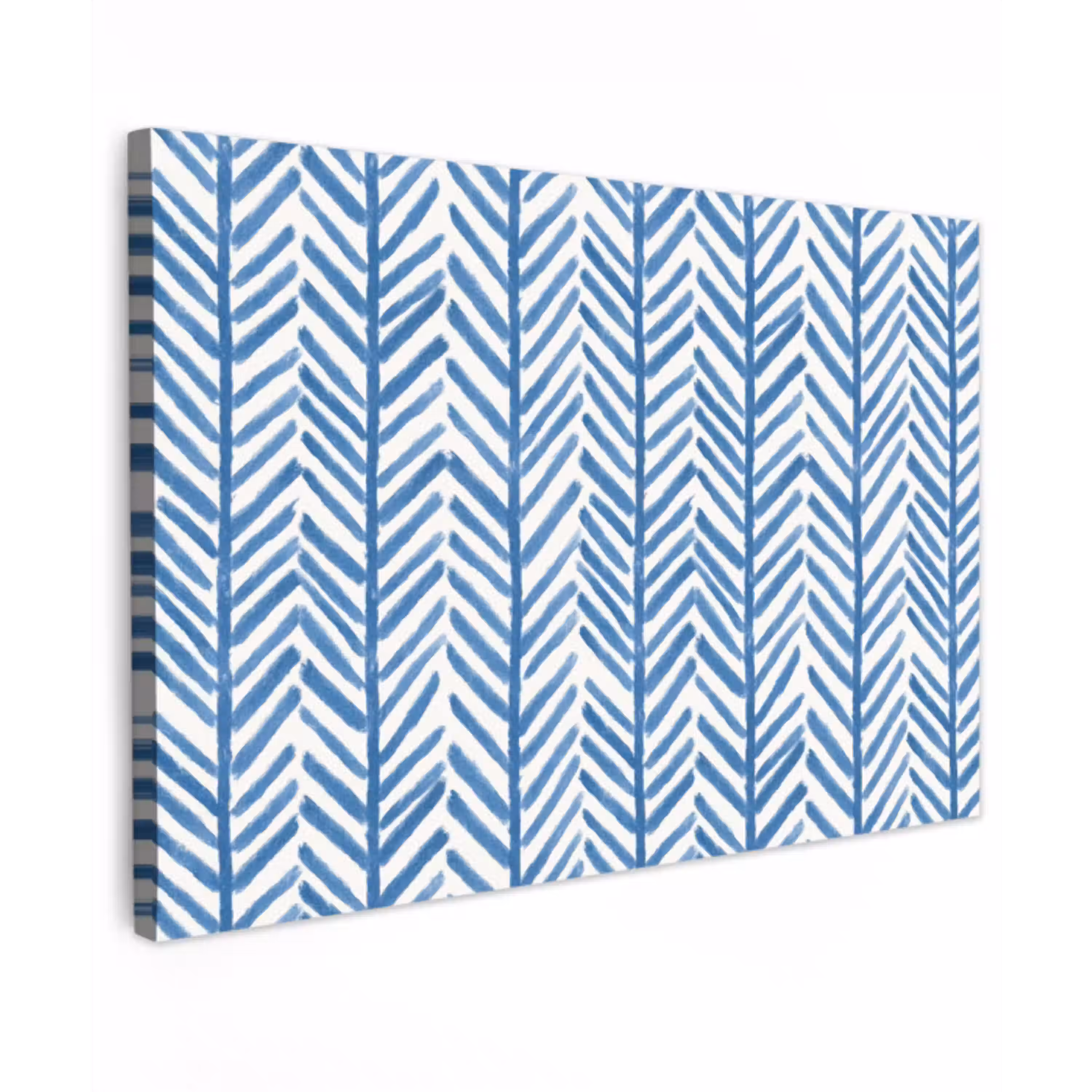 Patroon - Streep - Blauw Tuinposter op houten frame 2 cm dik klein 845 -3d