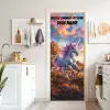 Einhorn im herbstlichen Sonnenuntergang mit personalisierbarem Namensfeld. deurposter klein -sfeer5