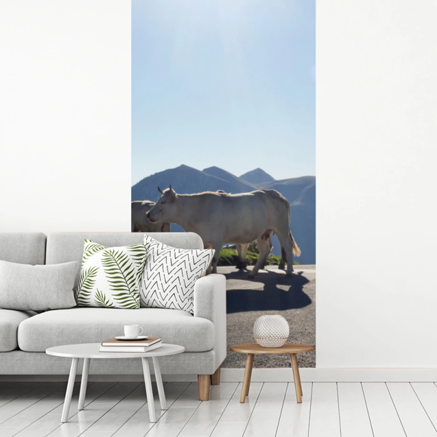 Schotse hooglander - Licht - Berg - Natuur fotobehang vinyl groot -woonkamer