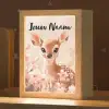 Hertje - Illustratie - Bloemen - Roze Light Box met kabel (Kinderlampje) klein -zzz_3d_website