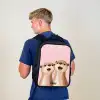 Otters - Lachen - Roze - Illustratie Rugzak - Zwart middel -sfeer8