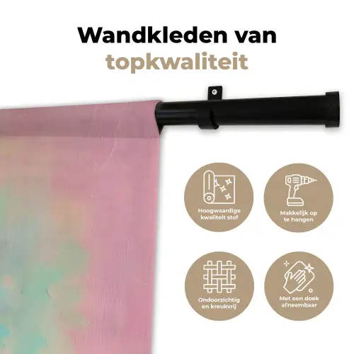Lippenstift - Rood - Penseelstreken Wandkleed katoen klein -sfeer2